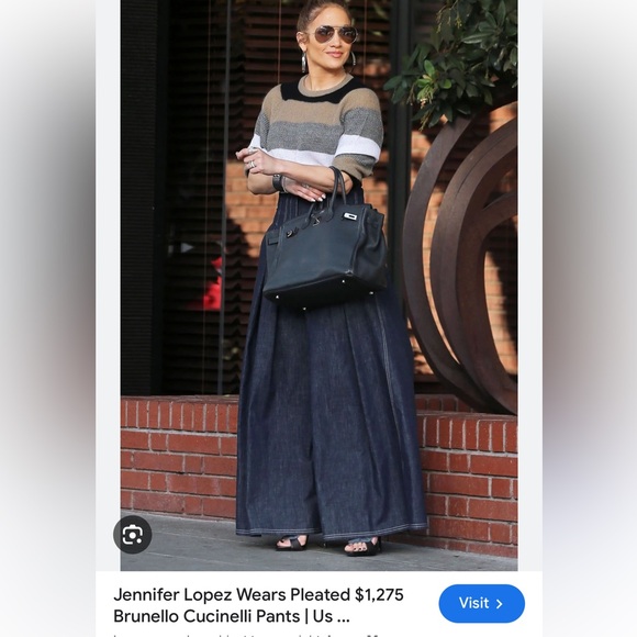 Brunello Cucinelli Womens Pants Wide Leg palazzo Jeans Culottes size 26 - Picture 3 of 14